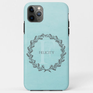 Elegant Wreath Monogram   AQUAMARIN Case-Mate iPhone Hülle