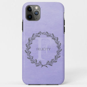 Elegant Wreath Monogram   LILA Case-Mate iPhone Hülle
