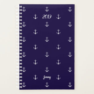 Elegant Year Nautical Anchor Individuelle Name Nav Planer