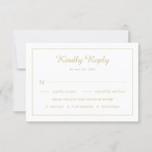 Elegant yello mit goldenen Blätter Hochzeit RSVP K
