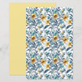 Elegant Yellow and Blue Garden Flowers