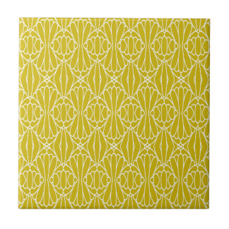 Elegant Yellow Art Deco Pattern with Diamond Motif Fliese