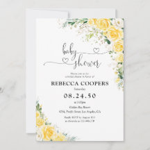 Elegant Yellow Baby Shower Invitation
