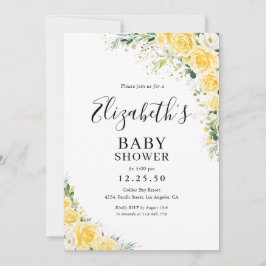Elegant Yellow Baby Shower Invitation Einladung
