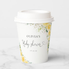 Elegant Yellow Baby Shower Paper Cup Pappbecher