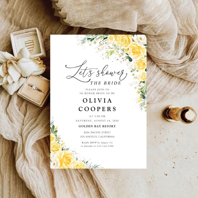 Elegant Yellow Bridal Shower Invitation Einladung (Von Creator hochgeladen)