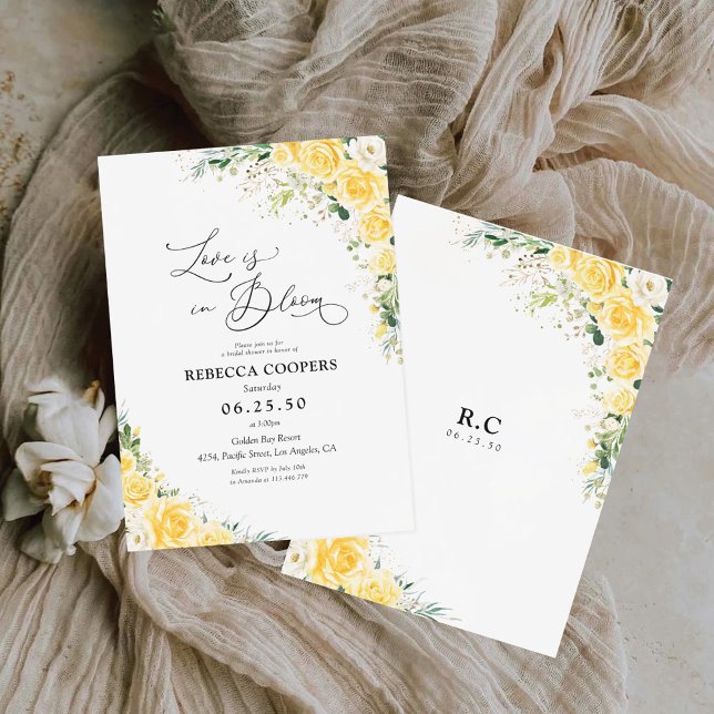 Elegant Yellow Bridal Shower Invitation Einladung (Von Creator hochgeladen)