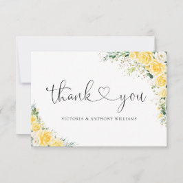 Elegant Yellow Flat Thank You Card Dankeskarte
