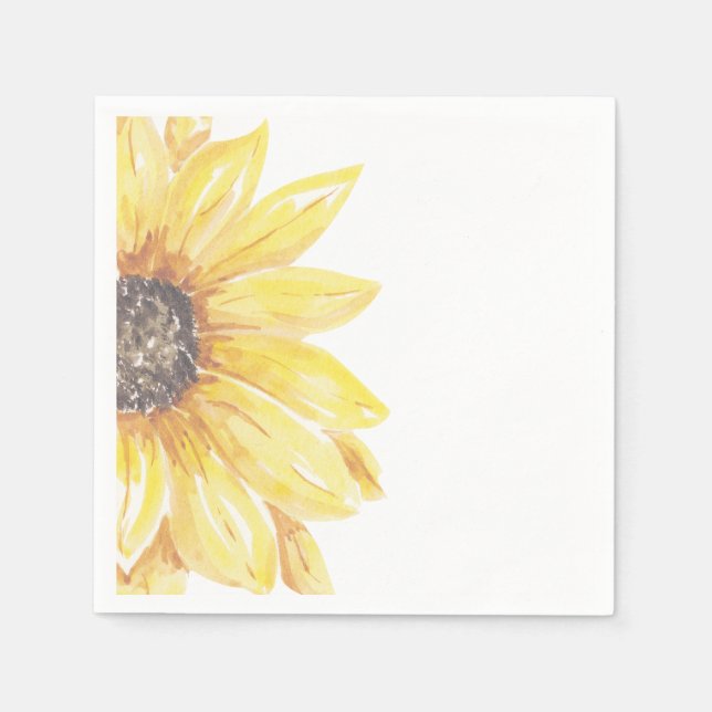 Elegant Yellow Floral Sunflower Baby Shower Serviette (Vorderseite)