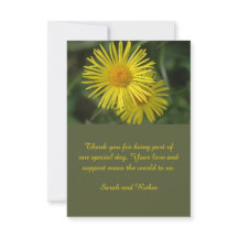 Elegant Yellow Floral Wedding Danke Card