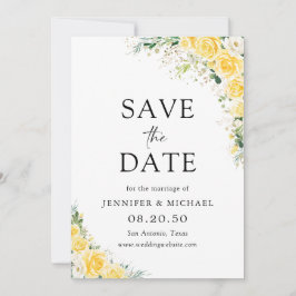 Elegant Yellow Floral Wedding Save The Date