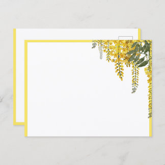 Elegant Yellow Flowers Botanical Postcard Postkarte