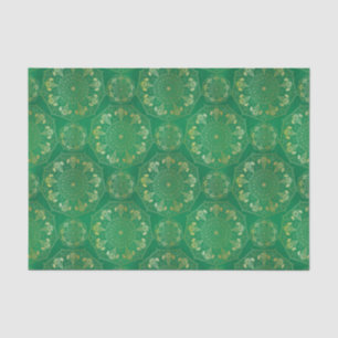 Elegant Yellow Gold Daisy Snowdrop Mandala Green Seidenpapier