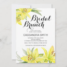 Elegant Yellow Lily Floral Bridal Brunch Dusche