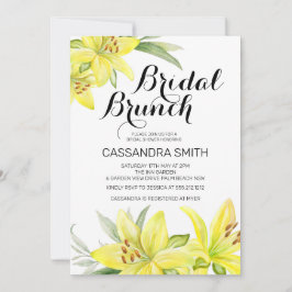 Elegant Yellow Lily Floral Bridal Brunch Dusche Einladung