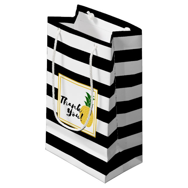 Elegant Yellow Pineaple Danke Kleine Geschenktüte (Vorderseite Schrägansicht)