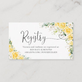 Elegant Yellow Registry Enclosure Card Begleitkarte
