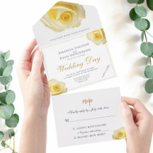 Elegant Yellow Rose Floral Wedding
