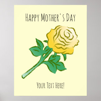 Elegant Yellow Rose Poster