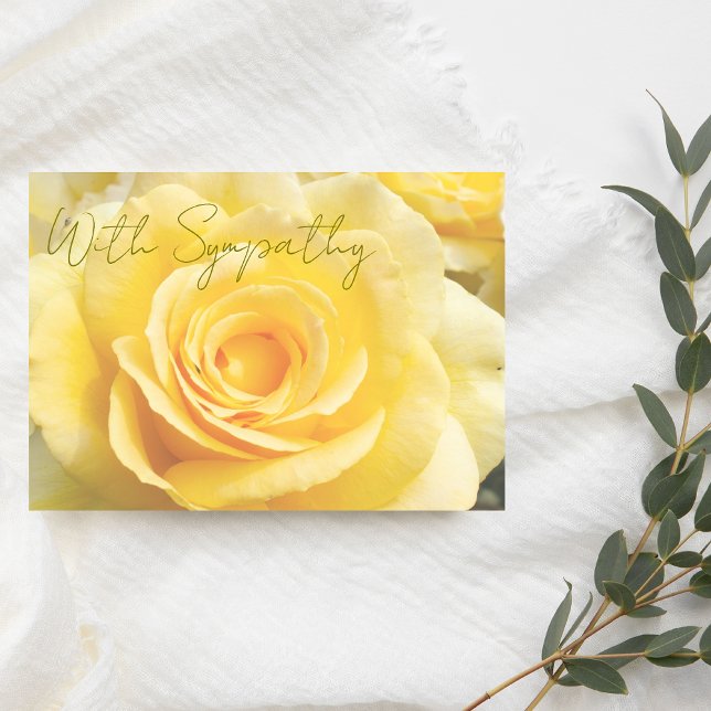 Elegant Yellow Rose Sympathy Card Feiertagskarte (Von Creator hochgeladen)