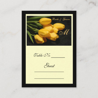 Elegant Yellow Tulip Wedding Table Platzkarte