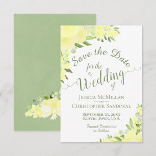 Elegant Yellow Watercolor Floral Boho Hochzeit Save The Date