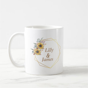 Elegant Yellow Watercolor Sunflower Sunny Kaffeetasse