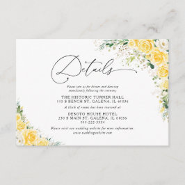 Elegant Yellow Wedding Details Card Begleitkarte