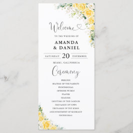 Elegant Yellow Wedding Program Programm