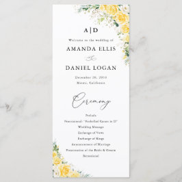Elegant Yellow Wedding Program Programm