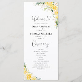 Elegant Yellow Wedding Program Programm