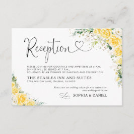 Elegant Yellow Wedding Reception Card Begleitkarte