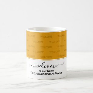 Elegant Yellow WELCOME FÜR UNSEREN ZUHAUSE Gast Kaffeetasse
