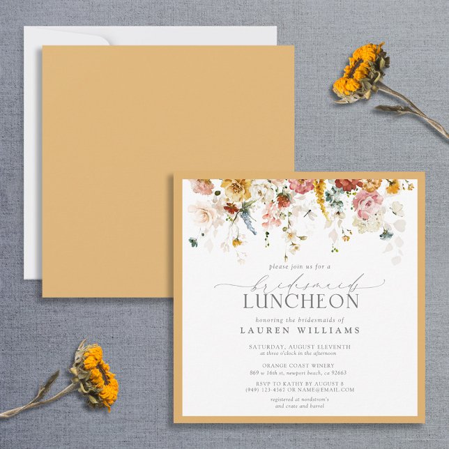 Elegant Yellow Wildblume Bridal Luncheon Einladung (Von Creator hochgeladen)