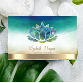 Elegant Yoga Instructor Blue Lotus Visitenkarte