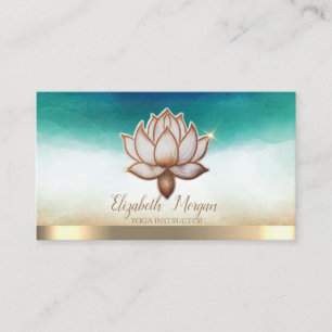 Elegant Yoga Instructor Brown Lotus Visitenkarte