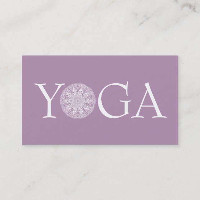 Elegant Yoga Instructor Card | Mandala Design Visitenkarte (Vorderseite)