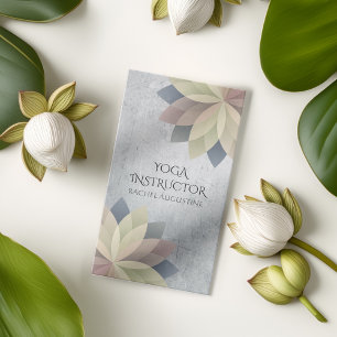 Elegant Yoga Instructor Colorful Lotus Om Symbol Visitenkarte