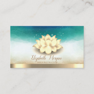 Elegant Yoga Instructor Gold Lotus Wasser Visitenkarte