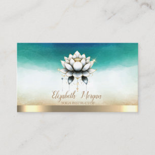 Elegant Yoga Instructor Stylish Lotus Visitenkarte
