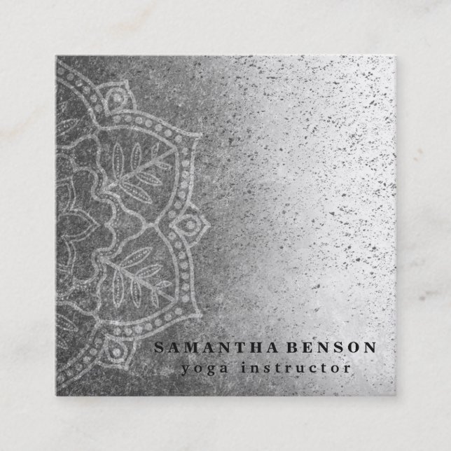 Elegant Yoga Quadratische Visitenkarte (Vorderseite)