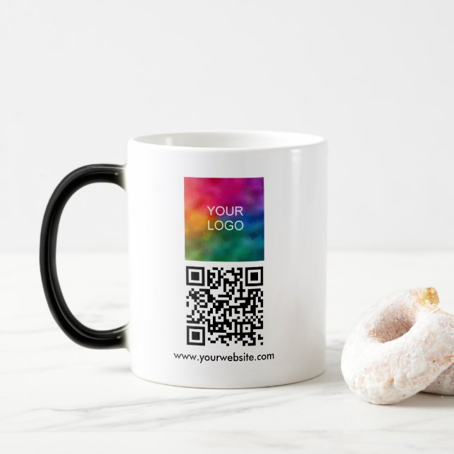Elegant Your Logo Custom QR Code Promotional Verwandlungstasse (Mit Donut)