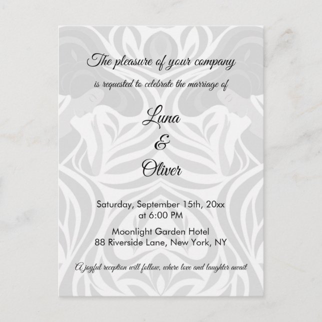 Elegant Yumeji-Inspired Wedding Invitation | MOMO Postkarte (Vorderseite)