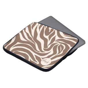 Elegant Zebra Mocha Pattern Laptopschutzhülle