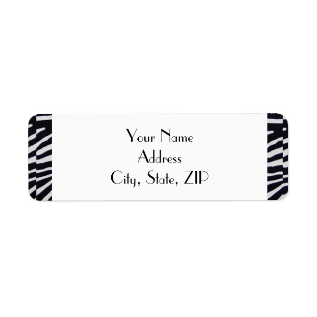 Elegant Zebra Stripe Rücksendeadresse (Vorne)