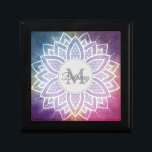 Elegant Zen Mandala Design Personalisiert Erinnerungskiste<br><div class="desc">Personalisierte Sake-Box mit dekorativem Mandala-Design.</div>