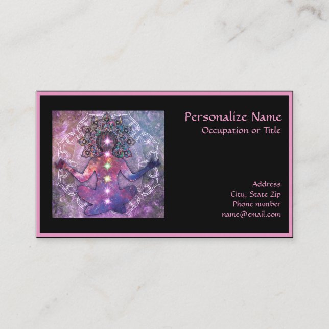 Elegant Zen Yoga Lotus Meditation Chakra Visitenkarte (Vorderseite)