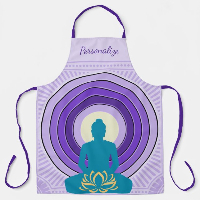 Elegant Zen Yoga Meditation Personalisiertes Smock Schürze (Vorderseite)