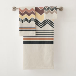 Elegant Zig Zag Badhandtuch Set