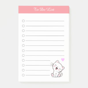 Elegant zu machen List & White Kitty Cat Post-it Klebezettel
